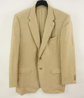 Corneliani Wool Silk Linen Men's 44L Brown Basket Woven Lightweight Sport Coat - Image 1 of 4