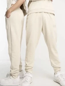 Fila Owen Unisex Sweat Pants With Seam Detail In Oatmeal Size Uk Large - Picture 1 of 5