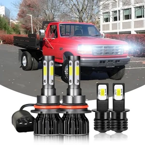 LED Headlights + Fog Lights Bulbs For Ford F350 1994 1995 1996 1997 Super Duty - Picture 1 of 16