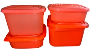 Tupperware Stuffables Set Contenitori Ciotole Conservazione Alimenti Nuovo Arancione Set 4 - Foto 1 di 3