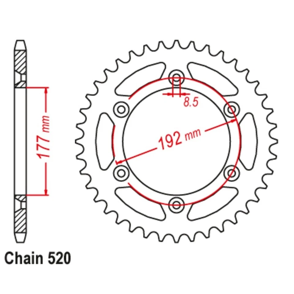 SuperSprox Rear Sprocket 48T for Husqvarna CR250 1980 >520 - Image 1 of 1