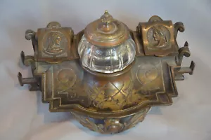 HERVORRAGENDE SELTENE ANTIKE VIKTORIANISCHE NEOKLASSIZISTISCHE GUSS BRONZE TINTENWELL C 1850 - Bild 1 von 20