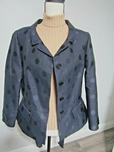 BURBERRY London Blue Polka Dot Short Trench Jacket  Size 10 - Picture 1 of 8