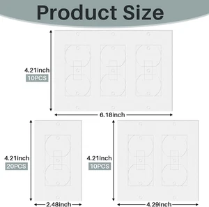 40 Pcs White Wall Insulation Gasket Rectangle Wall Plate Outlet Sealers Foam - Picture 1 of 6
