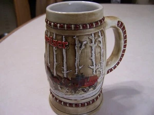 Budweiser 1981 Holiday Beer Stein Snowy Woodland Clydesdale Ceramarte Mug - Picture 1 of 5