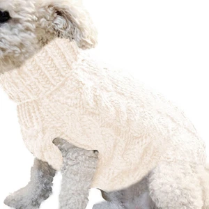 Knitted Small Pet Winter Jumper Cat Clothes Thermal Puppy Warm Sweater Dog Coat - Picture 1 of 13