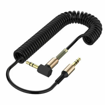Cable auxiliar macho a macho de 3,5 mm en forma de L ángulo recto conector para auriculares de audio para automóvil Foto 1 de 4