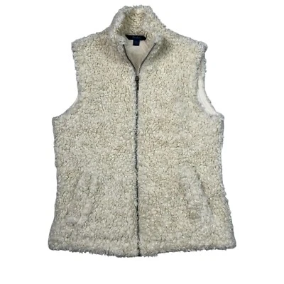 Chaleco de peluche Boden Sherpa cremallera completa blanco borroso crema para mujer pequeño Foto 1 de 4