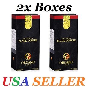 2 Boxes ORGANO GOLD GOURMET BLACK COFFEE- Expire on 03/2024