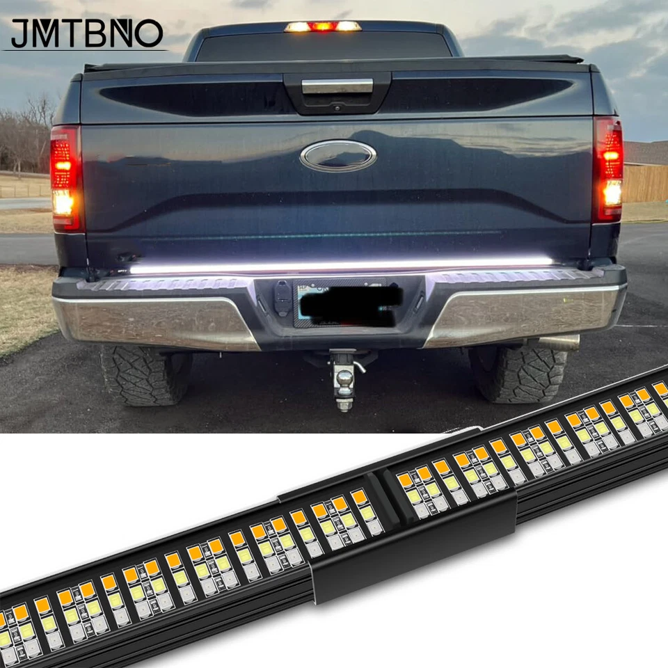 Barra de luz LED triple de aluminio de 60" para puerta trasera señales de giro para camionetas Ford Foto 1 de 4