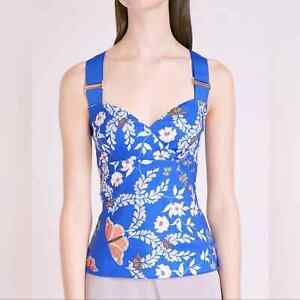 Nwt Ted Baker London Kyoto Gardens Blue top sz L(8/10)