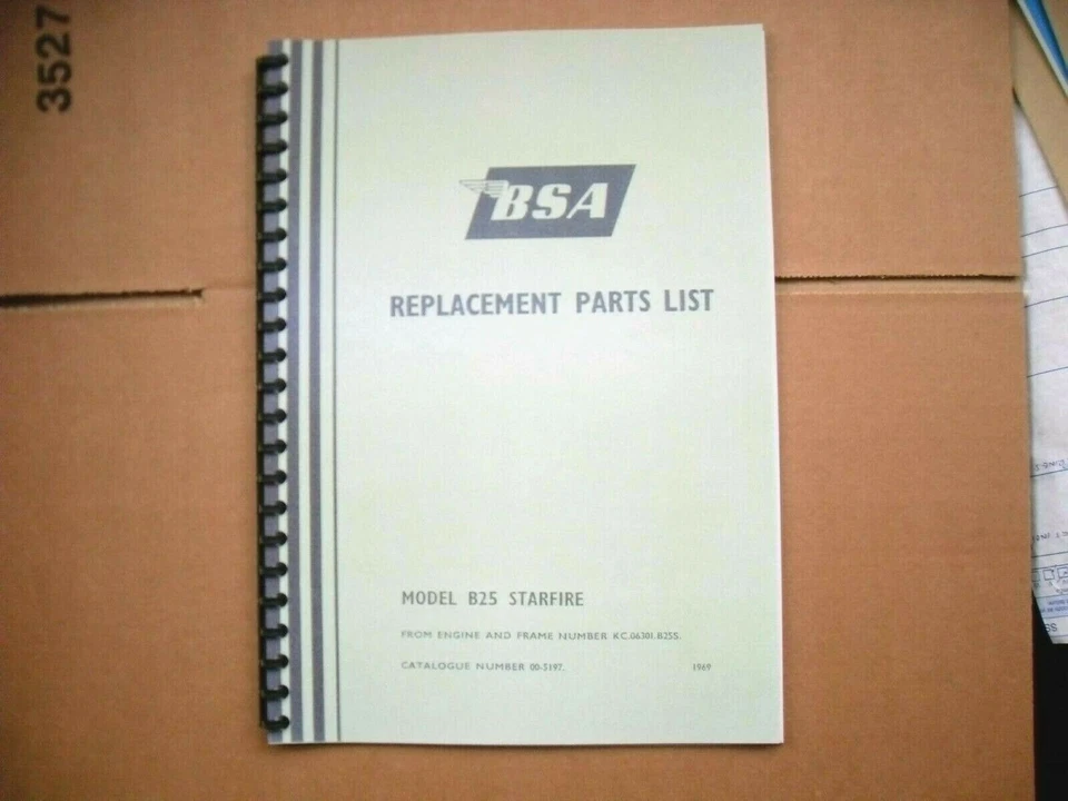 LIBRO DE REPUESTOS BSA B25 STARFIRE PARA MODELOS 1969  Foto 1 de 1