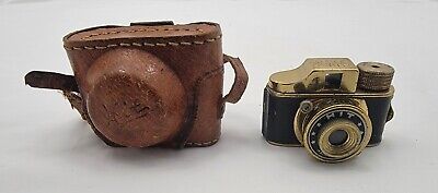 Vintage 1950’s Hit Miniature Gold Brass Spy Camera W/ Leather Case Made In Japan • 32.60€