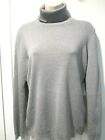 Chico's Size 1 Gray Silk Blend Traditional Soft Long Sleeve Turtleneck Sweater