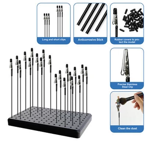 Juego de soportes para pintura modelo 14*9 agujeros base cocodrilo clips cubiertas de goma cepillo - Imagen 1 de 6