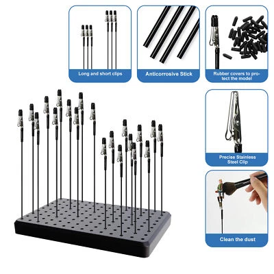 Juego de soportes para pintura modelo 14*9 agujeros base cocodrilo clips cubiertas de goma cepillo Foto 1 de 4