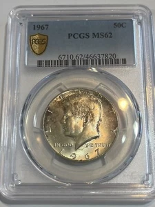 1967 KENNEDY HALF DOLLAR PCGS MS62 - Picture 1 of 2