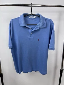 Yves Saint Laurent Polo Size M Vintage 80s Blue - Picture 1 of 3
