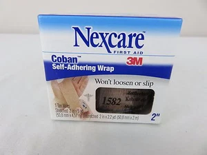 Nexcare Coban Self-Adherent Wrap, 2-Inch x 5-Yard Roll, 1-Count Box Tan - Picture 1 of 4