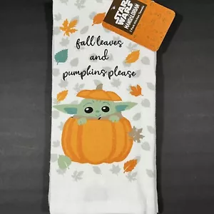 Disney Star Wars 2 Pack Hand Kitchen Bath Towels Baby Yoda Autumn Fall Leaves - Picture 1 of 4