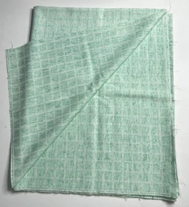 Vintage 1970s Mint Green and White Check Cotton Fabric - 2.16 Yards - Picture 1 of 4