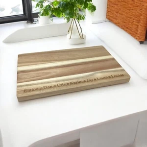 Personalised 30cm Acacia Wood Rectangular Serving Chopping Board Kitchen gift - Picture 1 of 5