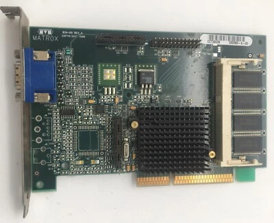 MATROX AGP VIDEO CARD 8MB 356018-002, 167033-001 , 834-00 - Image 1 of 3