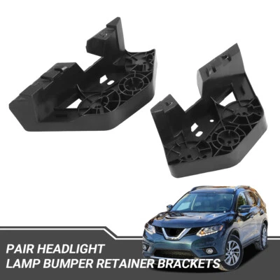 Pair Headlight Lamp Bumper Retainer Brackets Fit For 2014-2017 Nissan Rogue Foto 1 de 4