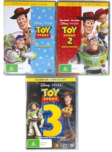 Toy Story 1, 2 & 3 (Disney Pixar) #3 Incl 2 Disc BLU-RAY + DVD Lovely Condition - Picture 1 of 4