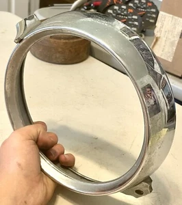 1955-58 JAGUAR MKVII XK140 HEADLIGHT LAMP RIM DOOR BEZEL RING LUCAS 56 58 59 60 - Picture 1 of 16