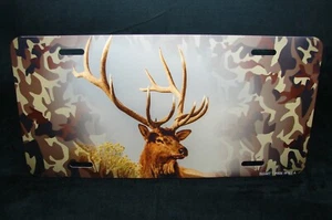 DEER HUNTER CAMO CAMOUFLAGE METAL CAR NOVELTY LICENSE PLATE AUTO TAG - Picture 1 of 15