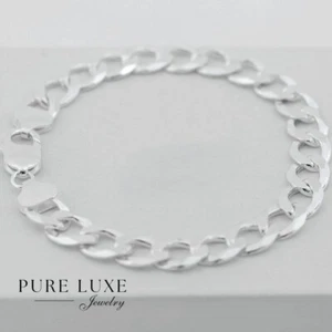 Men's Real 925 Sterling Silver 9mm Miami Cuban Chain 8.5" Bracelet*Box - Picture 1 of 3