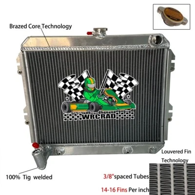 Radiador completo de aluminio CU687 para camioneta Toyota 1980 1981 1982 1983 2,2 L 2,4 L AT Foto 1 de 4