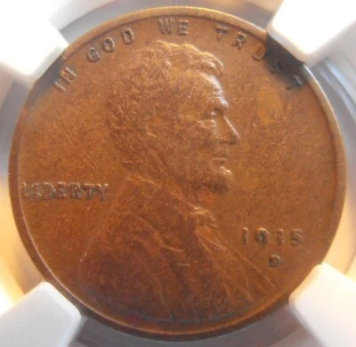 1915 D Lincoln Cent, NGC Certified F Details   (15DN18) - Image 1 of 4