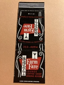 Farm Fare Red Steer Lounge Lucerne Colorado CO Vintage Matchcover - Picture 1 of 2