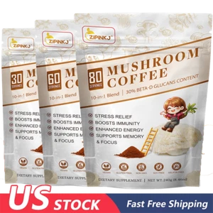 2025 New Mushroom Coffee Organic Coffee 30/60/80 Servings in One Pack - No Odor - Picture 1 of 18