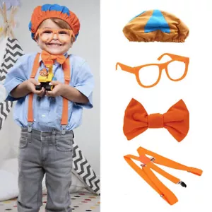 Be Like Blippi Dress up! Role play Costume Hat Glasses Suspenders Bow Tie UK - Picture 1 of 13