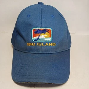 Big Island Hawaiian Headwear Palm Tree Sunset Wave Oahu Maui Kauai Blue Dad Hat - Picture 1 of 9