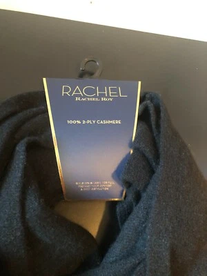 NEW Rachel Roy  100% Cashmere Black Travel Knit Scarf Shawl  — 第 1/4 张图片