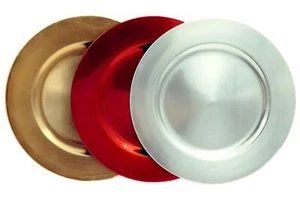 6 Festliche Dekoteller glänzend - Ø 33 cm - Unterteller Platzteller Dekoschale - Bild 1 von 4