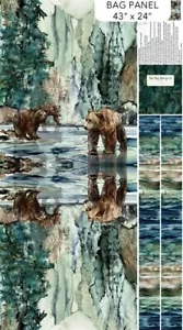 24" X 44" Panel Step by Step Tote Bag Northern Peaks Cotton Fabric Panel D474.65 - Picture 1 of 1