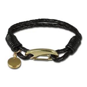 SilberDream Edelstahl golden Lederarmband schwarz Bolo-Armband LAP514S - Bild 1 von 7