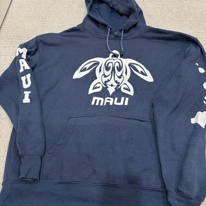 Auténtica Rara BaBa Hawaii EE. UU. Sudadera con Capucha Maui Unisex Azul Marino Talla Mediana Adulto - Imagen 1 de 7