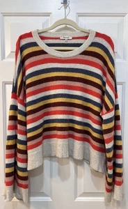 Maglione donna Madewell lana alpaca infuso righe taglia XXL colorato boxy academia - Foto 1 di 8