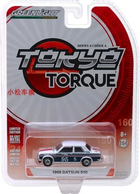 GreenLight 1:64 Tokyo Torque 1969 Datsun 510 #95 47020-A Car Model Toy For Boys - Image 1 of 4