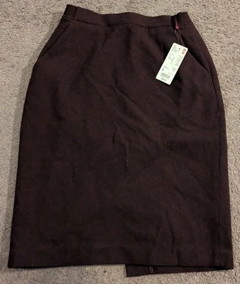 ¡Nuevo con etiquetas! Falda lápiz para mujer Uniqlo cintura alta mezcla de lana vino pequeña Foto 1 de 4