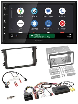 Kenwood DAB Bluetooth USB Lenkrad 2DIN Autoradio für VW T5 Golf Tiguan Touran 20 - Bild 1 von 4