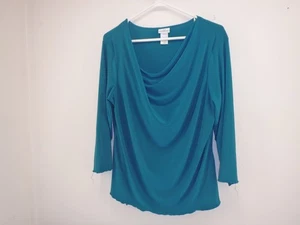 Jaclyn Smith Womens Blouse Size XL Green Long Sleeve Pullover - Picture 1 of 7