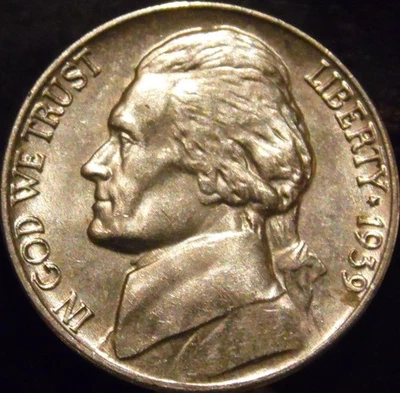 Gema de níquel Jefferson 1939-P BU pasos casi completos sin circular Foto 1 de 2