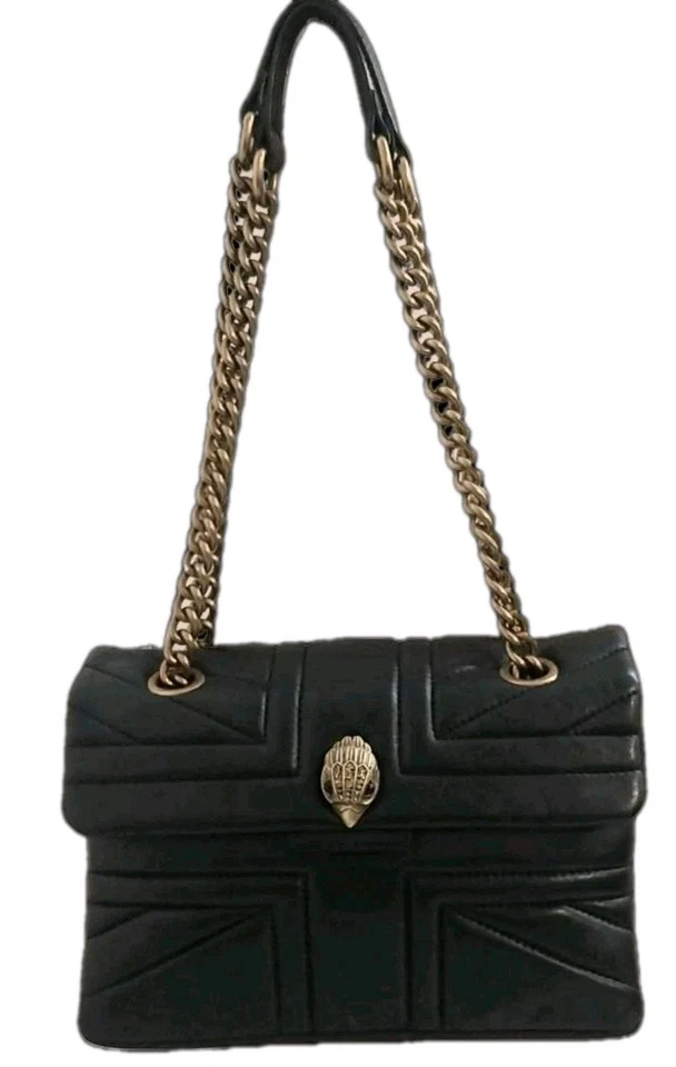 Kurt Geiger Black Leather Medium Satchel Crossbody Bag With Brass Hardware - Image 1 of 4